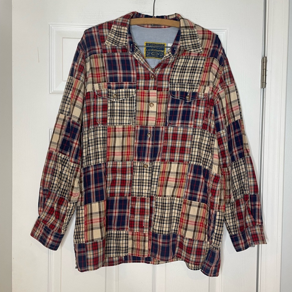 Liz Claiborne Women's Vintage
Madras Plaid Button Shirt - medium